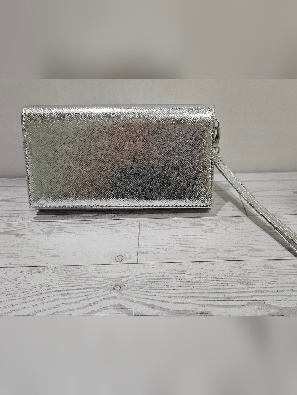 Metallic Silver Women's Clutch Wristlet - Picture 2 of 7